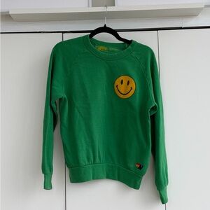 Aviator Nation Green Smiley Face Sweatshirt XS (set available)